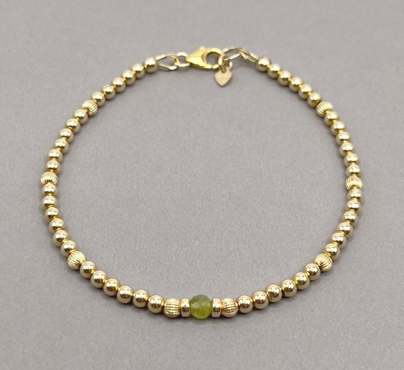 August Birthstone Gold Solitaire Bracelet