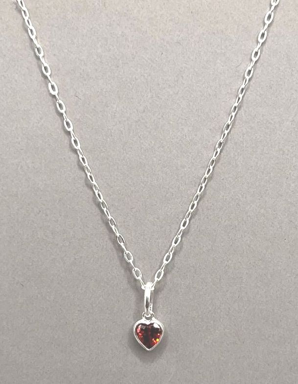 January Birthstone Heart Necklace