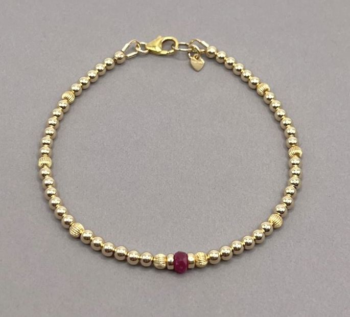 July Birthstone Gold solitaire bracelet