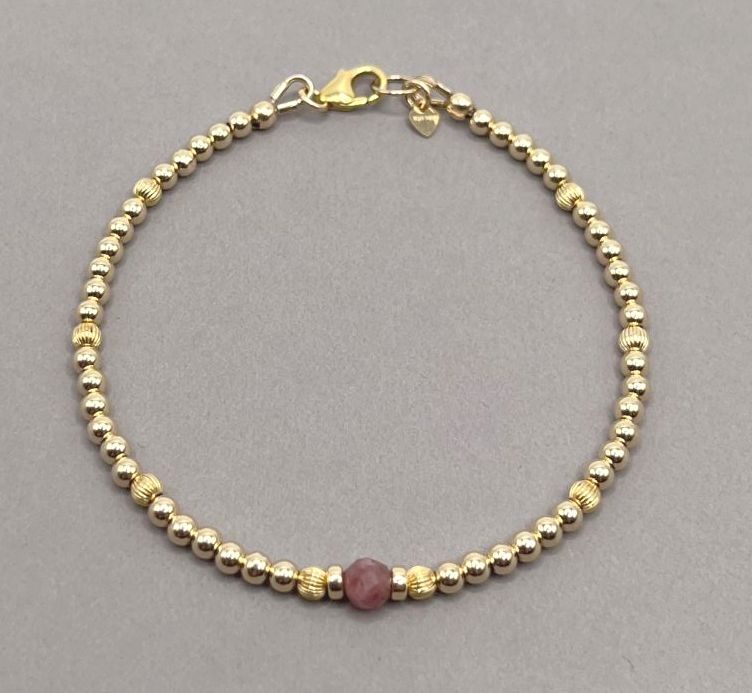 October Birthstone Gold Solitaire Bracelet