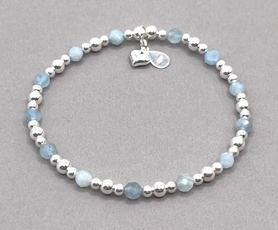 March Birthstone stacking bracelet
