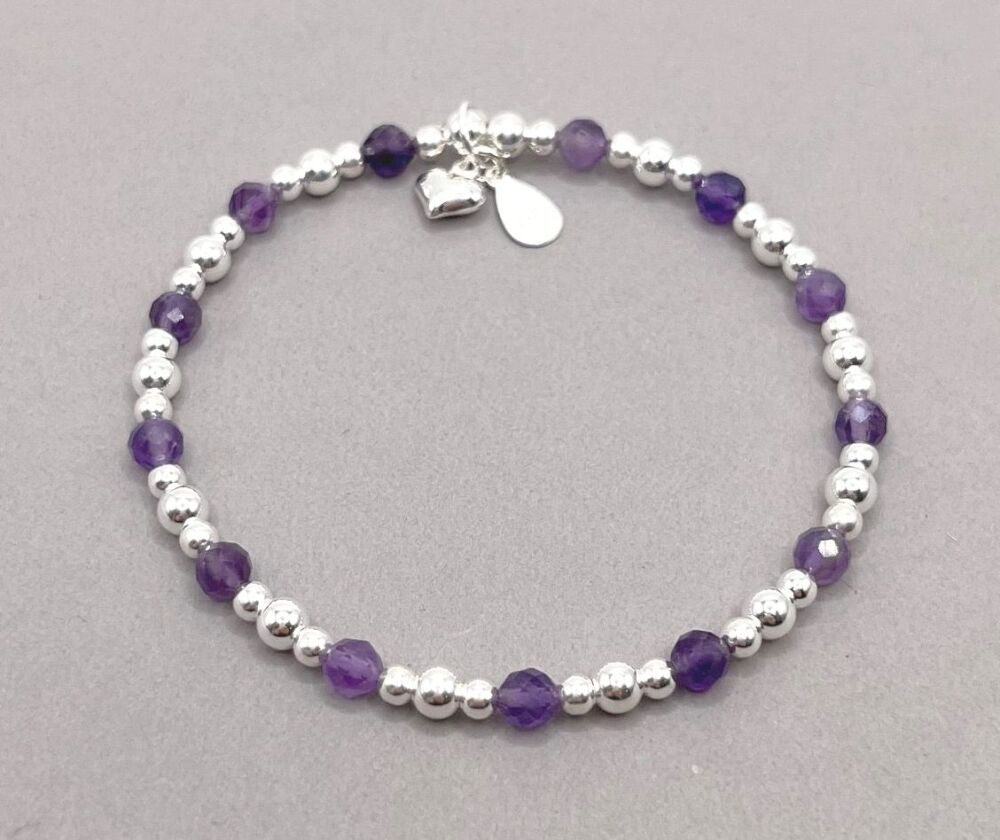 February Birthstone Stacking Bracelet