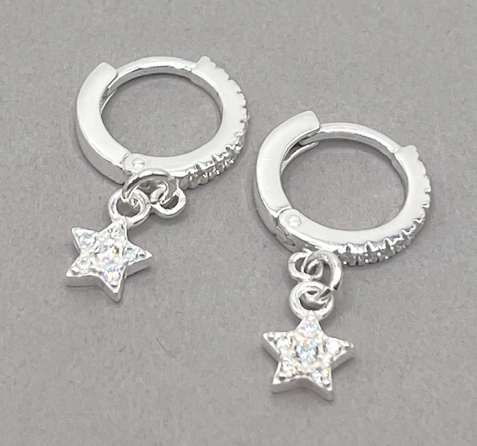 crystal star huggie earrings
