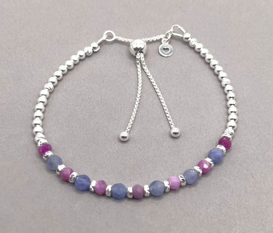 Ruby And Tanzanite Friendship Bracelet