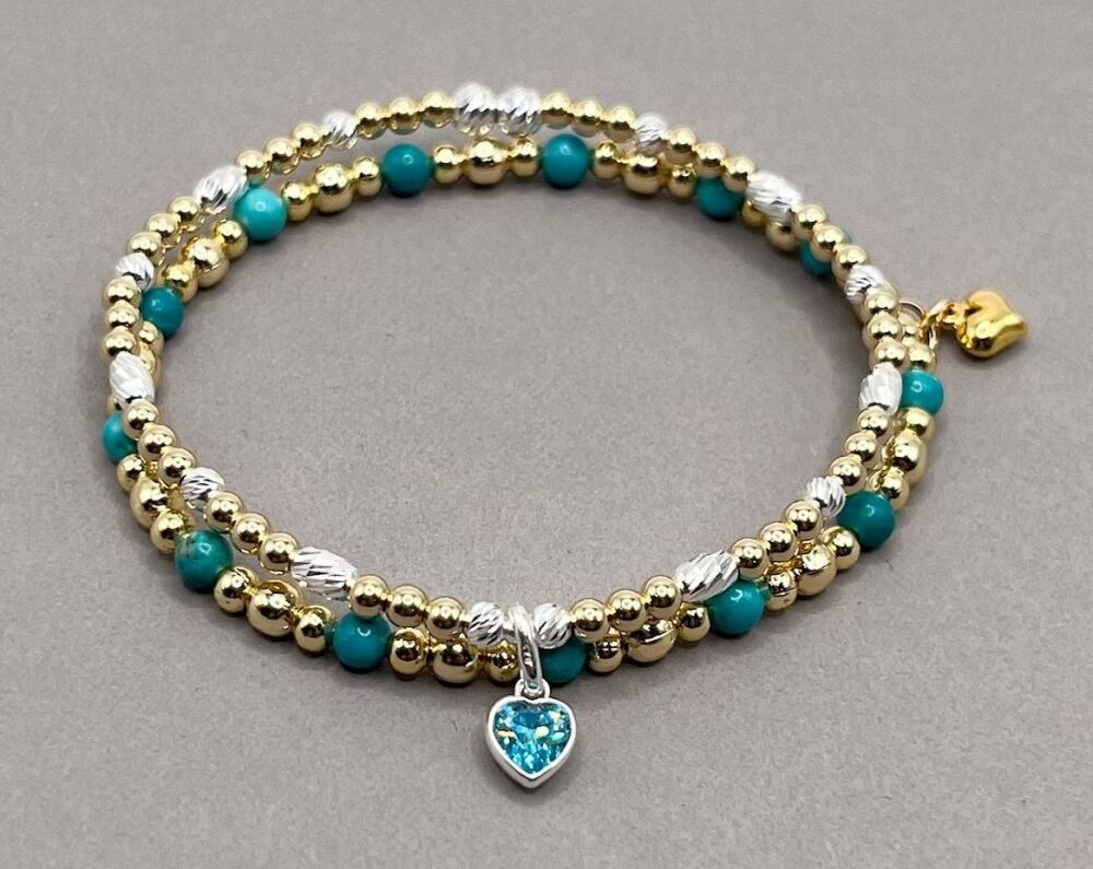 Gold Vermeil December Birthstone Stack