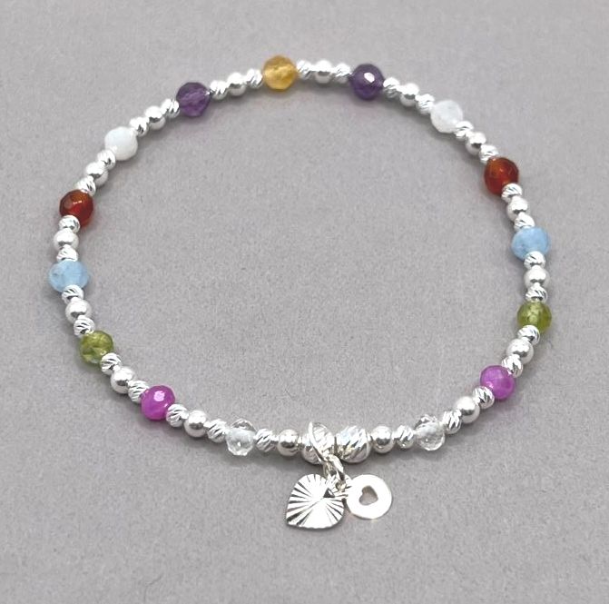 Dainty Sunburst Heart Bracelet