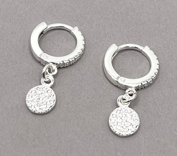 Czech Crystal Disk Huggie Earrings