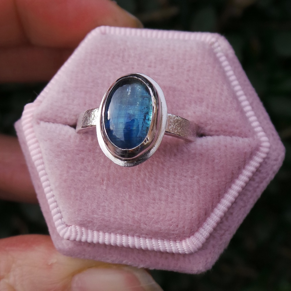 One of a Kind Teal Kyanite Ring
