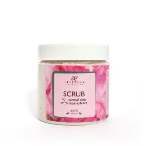 Face Scrub with Bulgarian Rose - for Normal Skin, 200 ml - Hristina Cosmetics