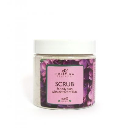 Face Scrub with Lilac Extract - for Oily Skin, 200 m - Hristina Cosmetics