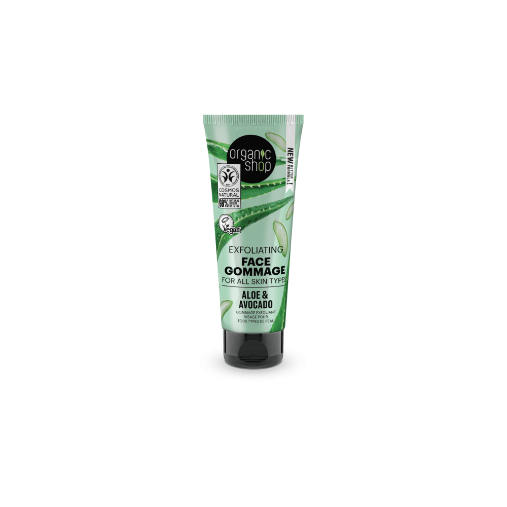 Exfoliating Face Gommage for All Skin Types Aloe and Avocado (75ml)