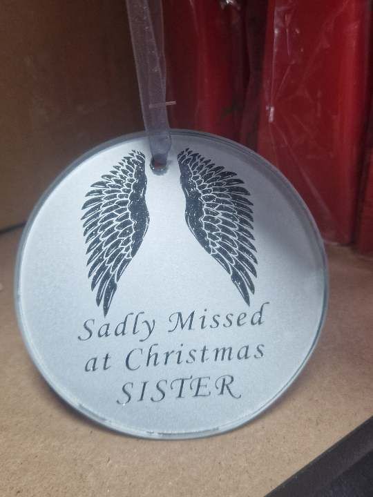 Sadly missed at xmas sister (tree ornament)