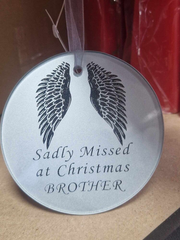 Sadly missed at christmas brother - hanging decoration