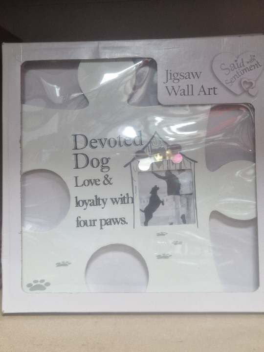 Large devoted dog wall art jigsaw puzzle frame