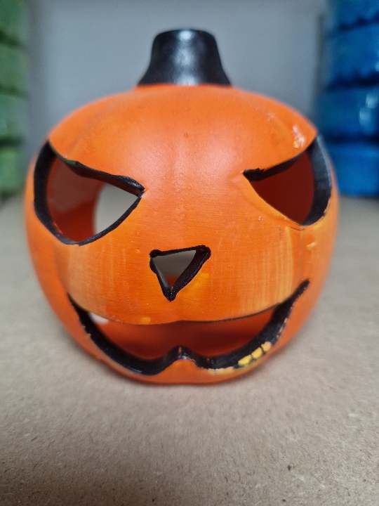 Orange pumpkin tealight holder