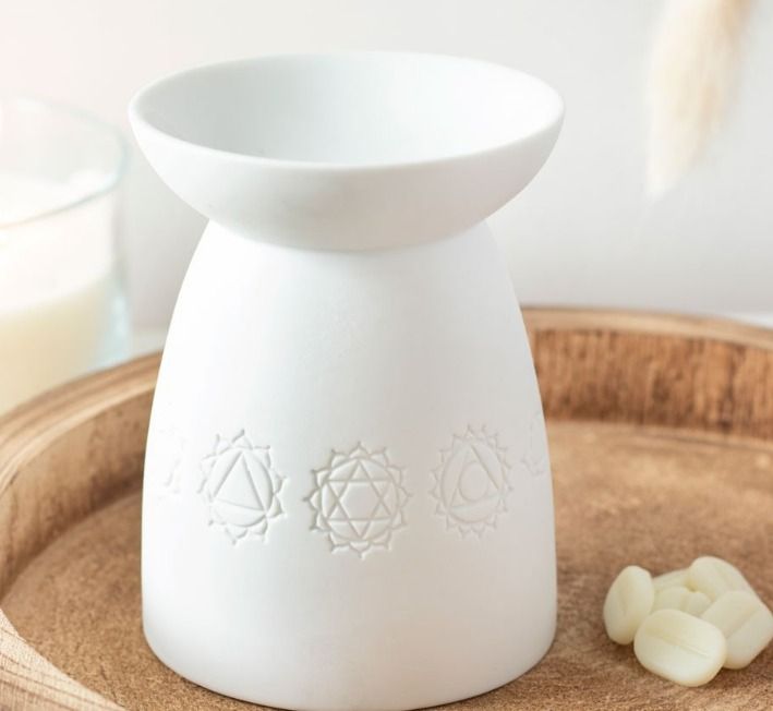 White seven chakra tealight burner