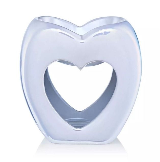 Heart shaped burner pearl white