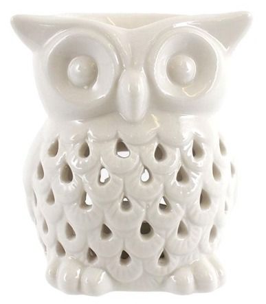 White ceramic owl burner