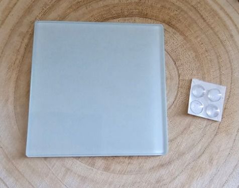 Square 10cm glass coaster