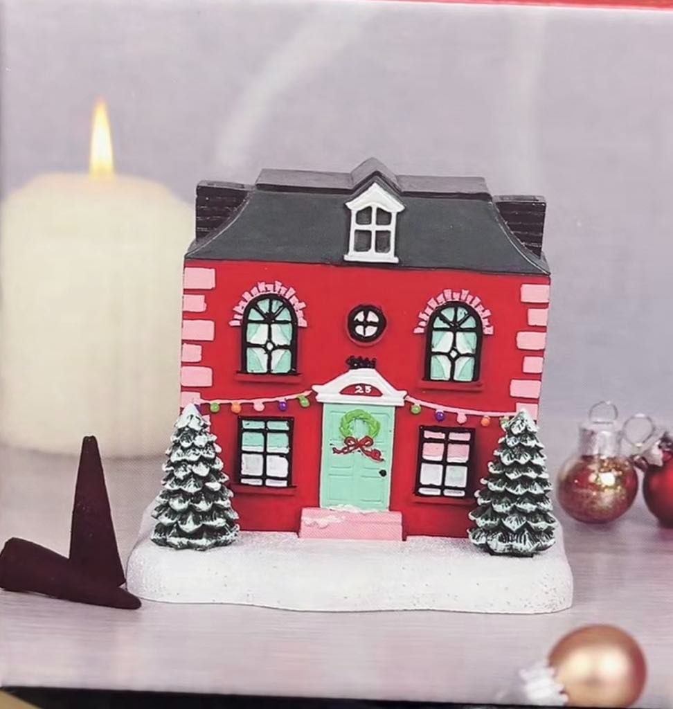 christmas incence cone burner house