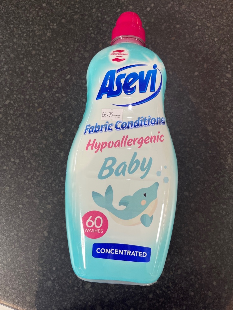 Asevi hypoallergenic fabric conditioner 60 washes  1.380ml