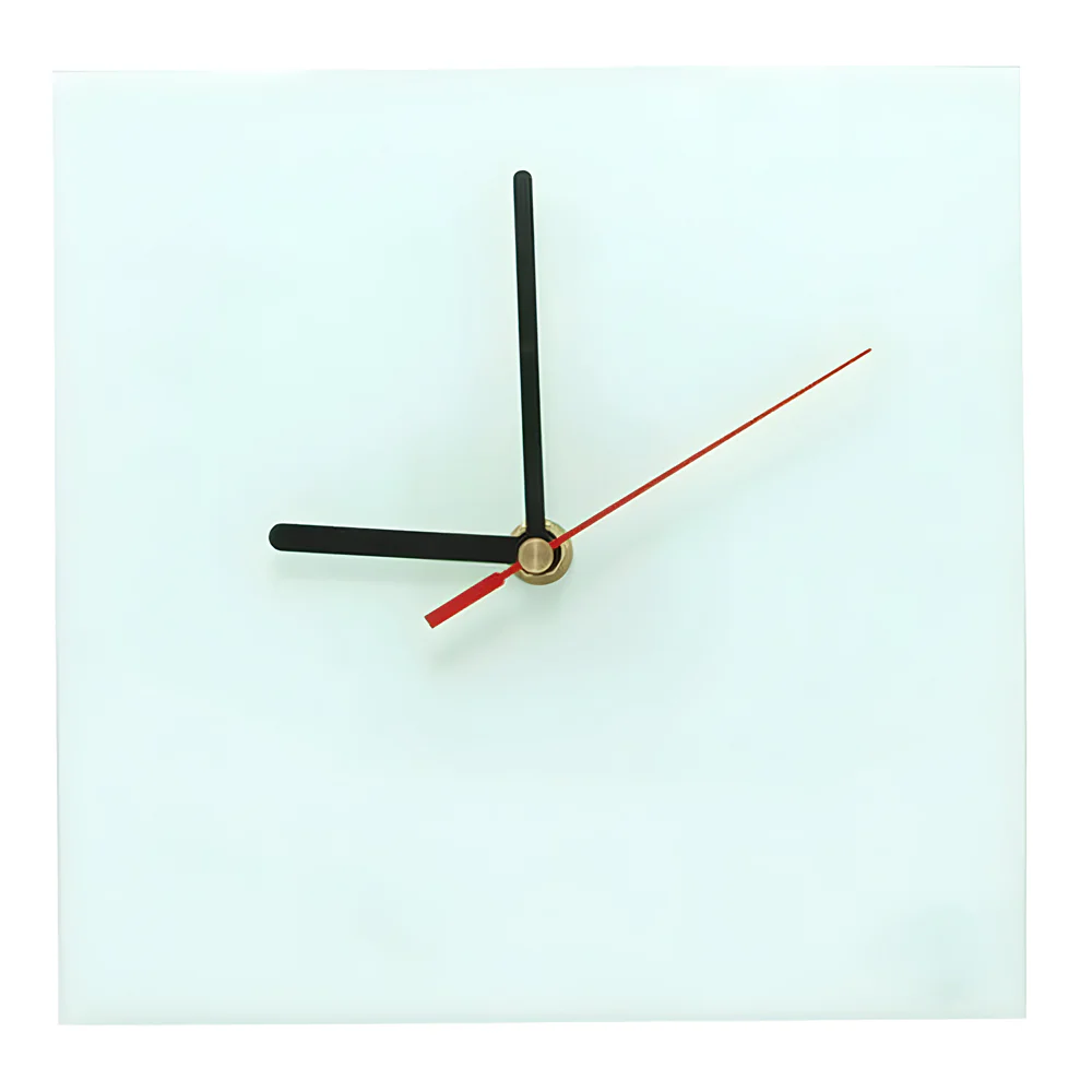 20cm square glass clock