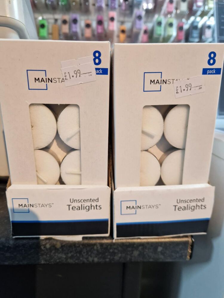 unscented 8 pack tealights