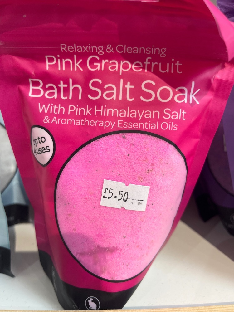 Pink grapefruit bath salt soak