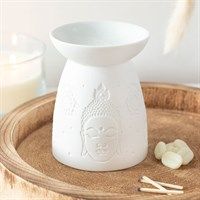 White buddha face tealight burner