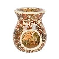 Small brown crackle glass burner