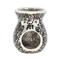 Small grey crackle glass burner