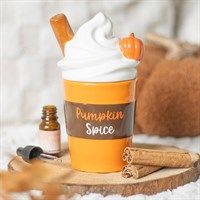 Pumpkin spice latte shaped wax tealight burner