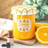 Orange marmalade jam jar ceramic burner
