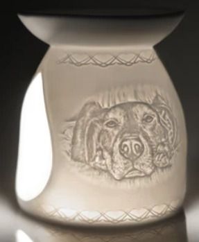 Porcelain dog tealight burner