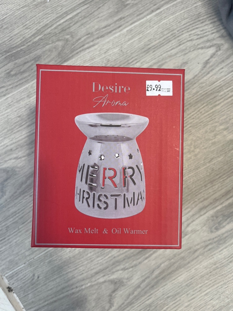 Silver merry Christmas cut out Tealight burner