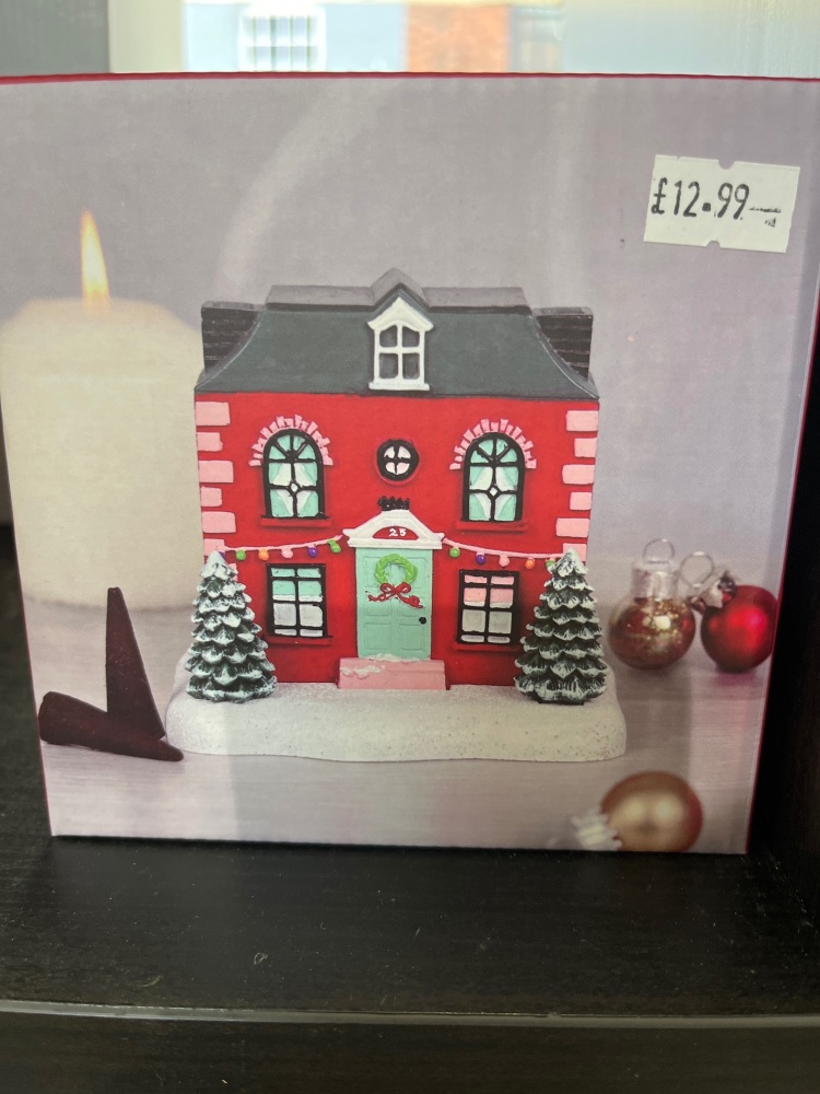 Christmas house incense cone burner