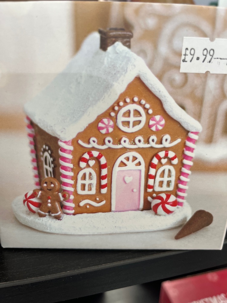 Pink door gingerbread house incense cone burner