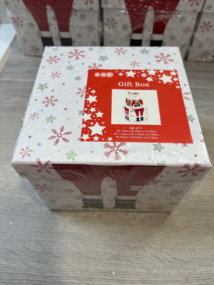 Set of 3 Santa gift box set