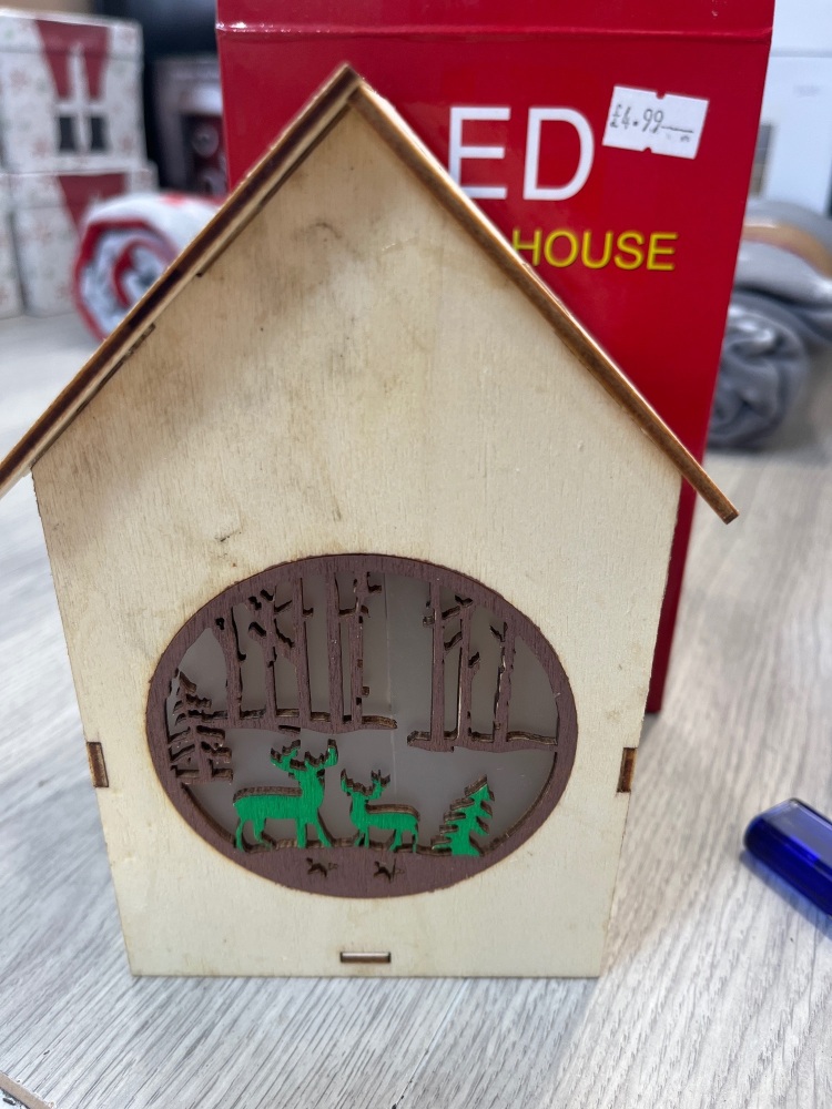 LED wooden light house