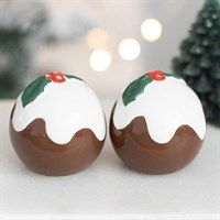 Christmas pudding salt and pepper pot