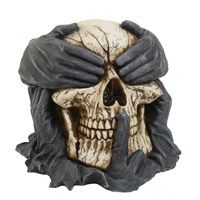 7.5inch see hear speak no evil resin skull ornament