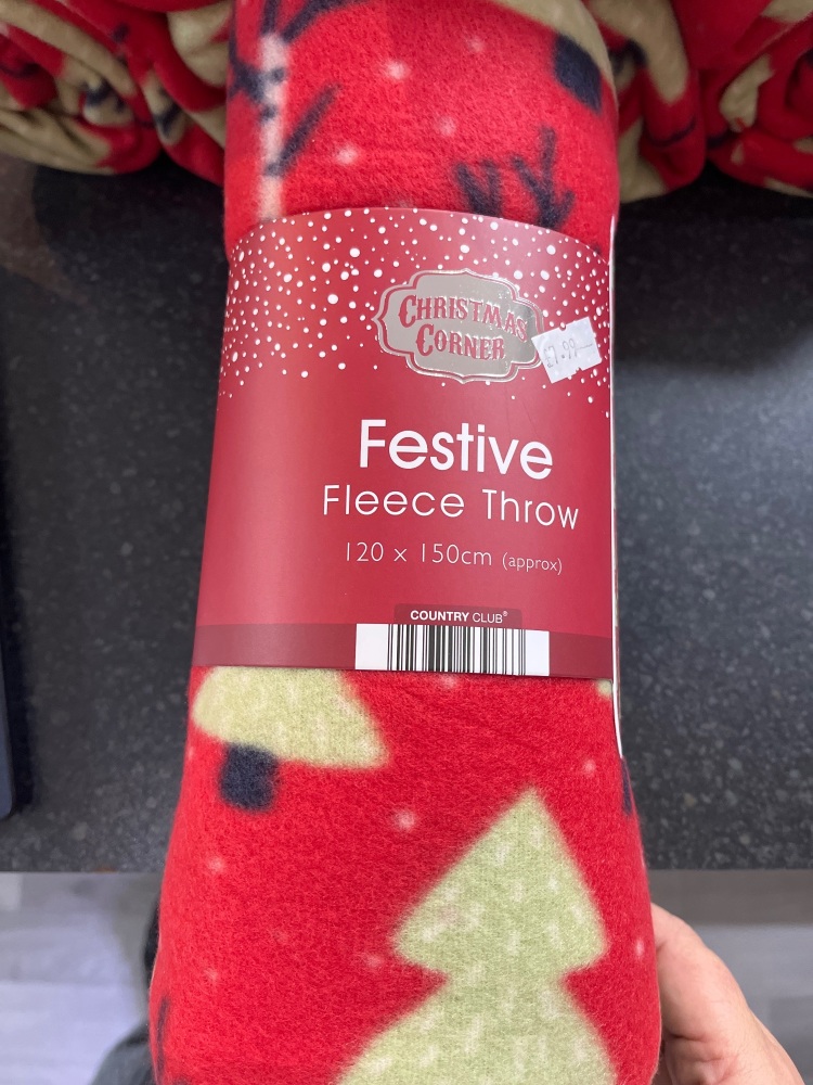 Festive fleece throw 120x150cm