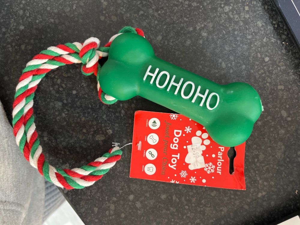 Green Christmas dog toy