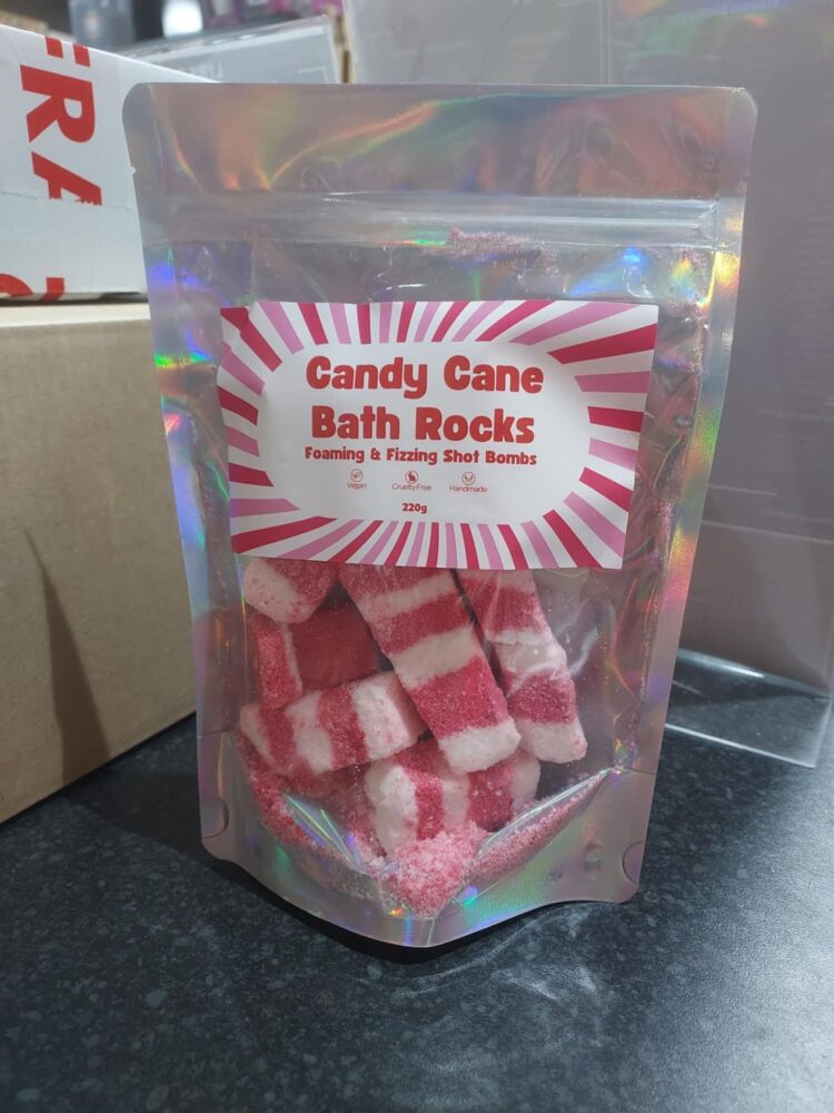 Candy cane bath rocks