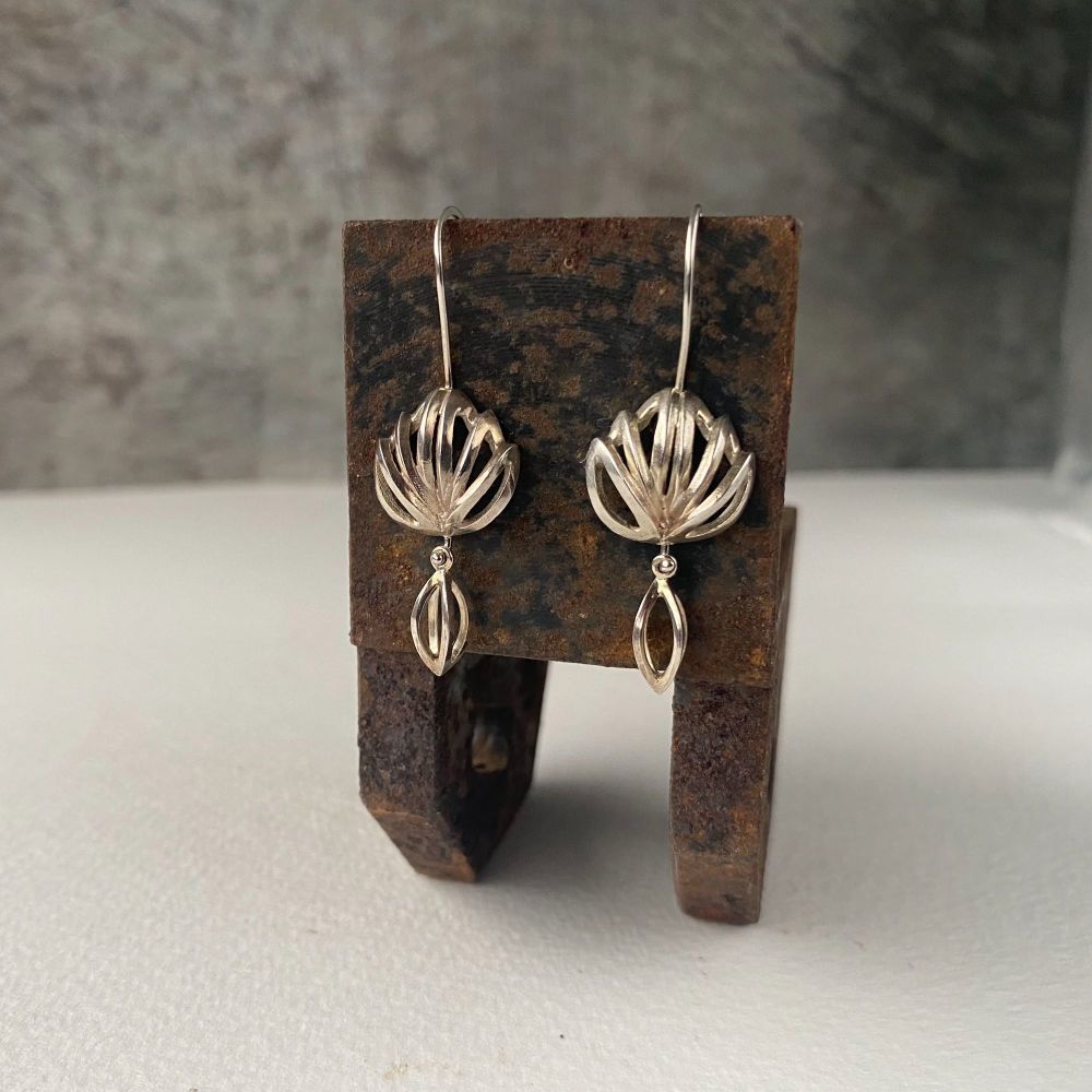 Open leaf earrings