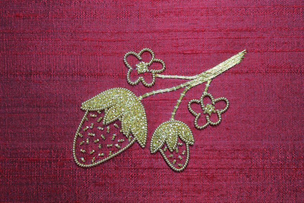 <!-- 0035 -->March with Emma Broughton - Goldwork Strawberry