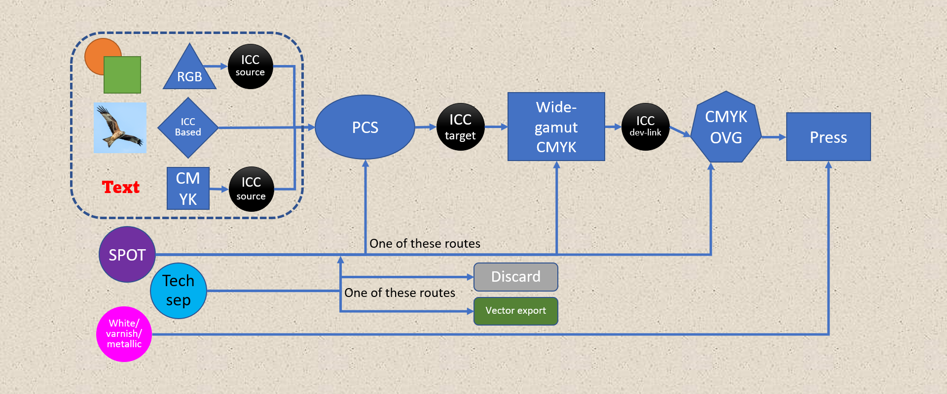Diagram of color management workflow