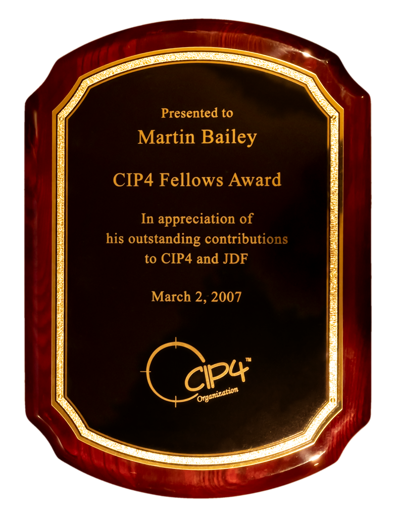 CIP4 Fellows Award plaque