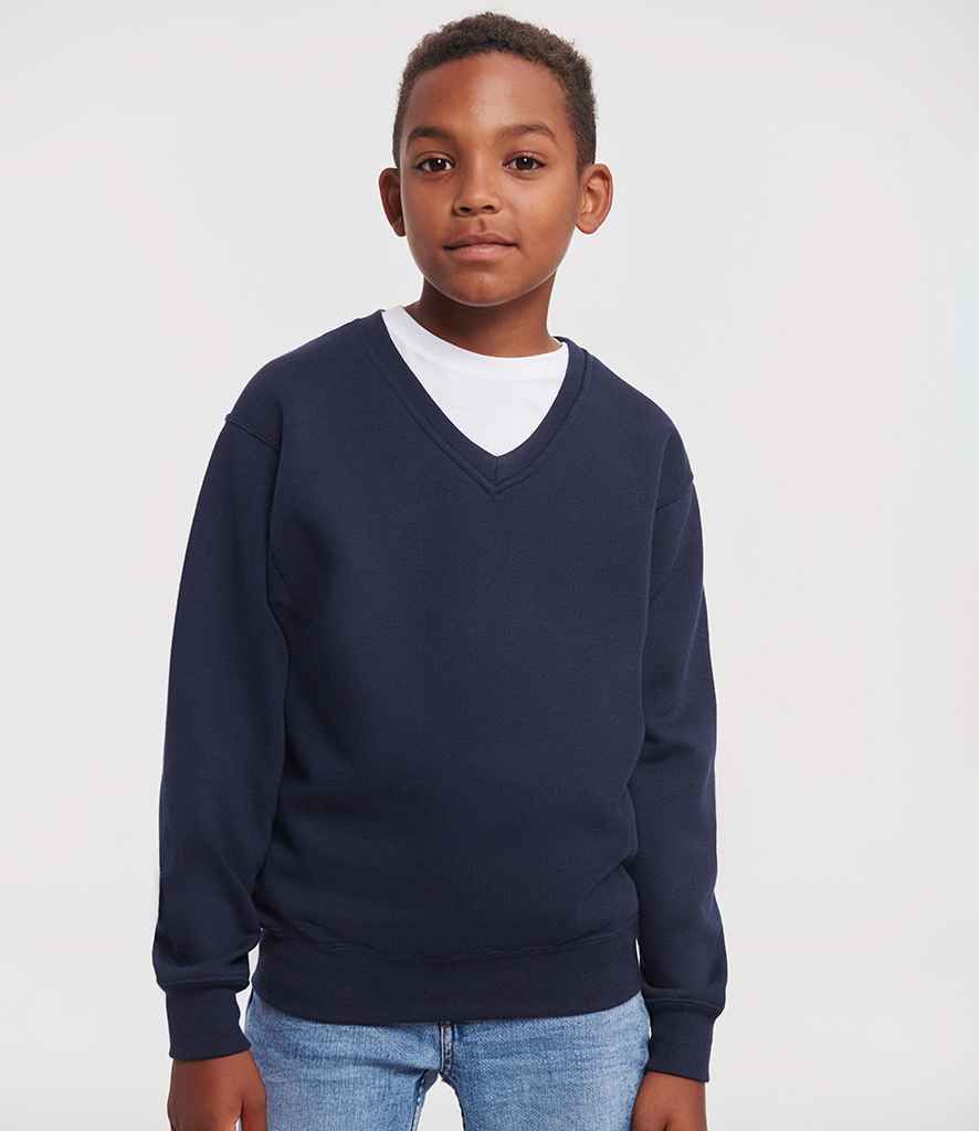 V Neck School Sweater with logo