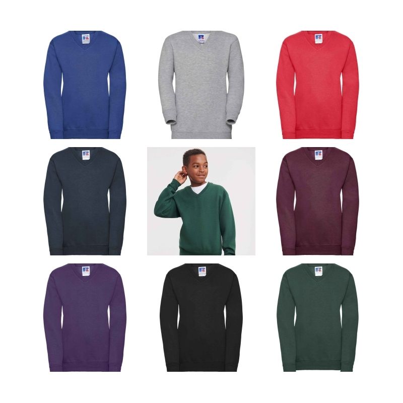 V Neck School Sweater with logo